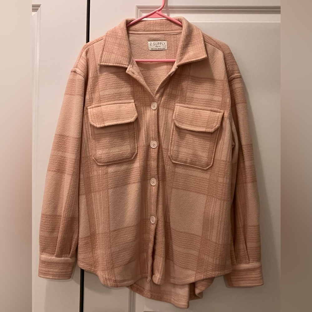 Super soft longer length Z Supply pink shacket
